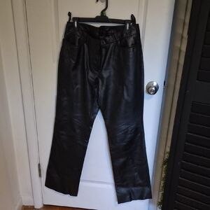 Express Black Real Leather Pants